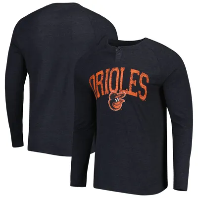 Baltimore Orioles Concepts Sport Inertia Raglan Long Sleeve Henley T-Shirt - Black