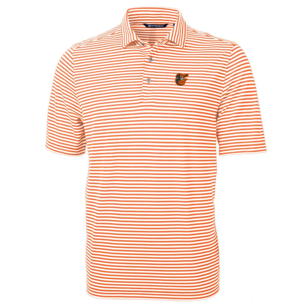 Men's Baltimore Orioles Cutter & Buck Orange Prospect Textured Stretch Polo