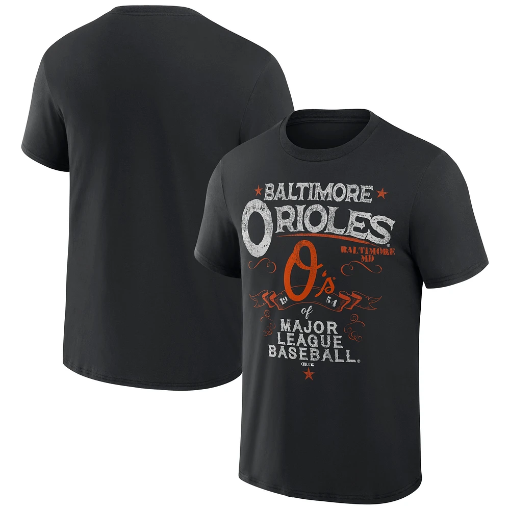 Collection Darius Rucker pour homme par Fanatics T-shirt noir Baltimore Orioles Beach Splatter