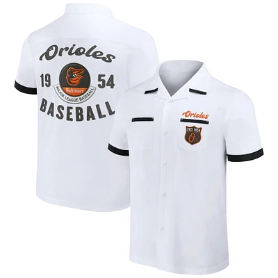 Collection Darius Rucker pour homme par Fanatics White Chemise boutonnée Baltimore Orioles Bowling