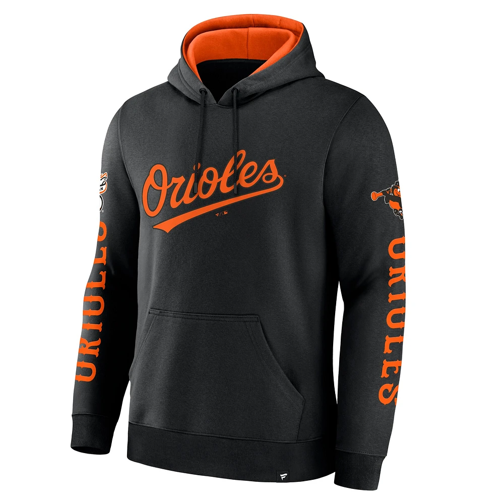 Men's Fanatics  Black Baltimore Orioles Big City Legacy Fleece Pullover Hoodie