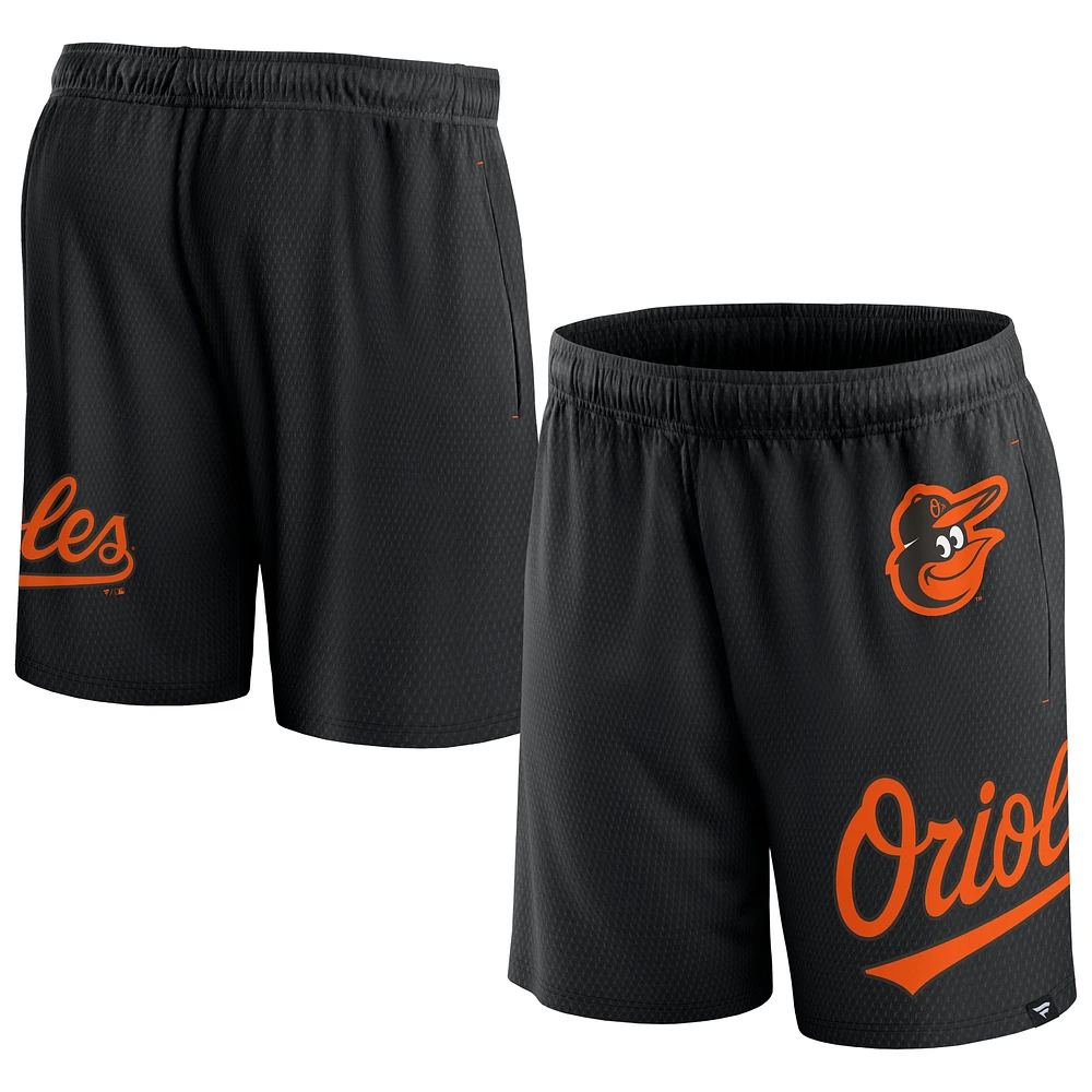 Short en maille Clincher Fanatics pour homme, noir, Baltimore Orioles