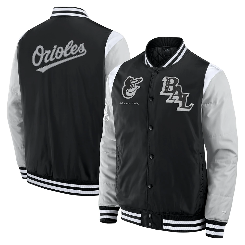 Veste à boutons-pression intégrale Elements Elite Baltimore Orioles Fanatics noire pour homme