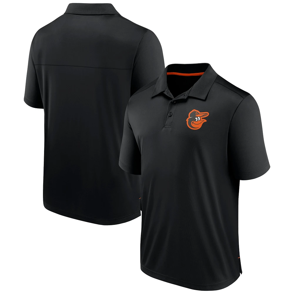 Men's Fanatics  Black Baltimore Orioles Fitted Polo