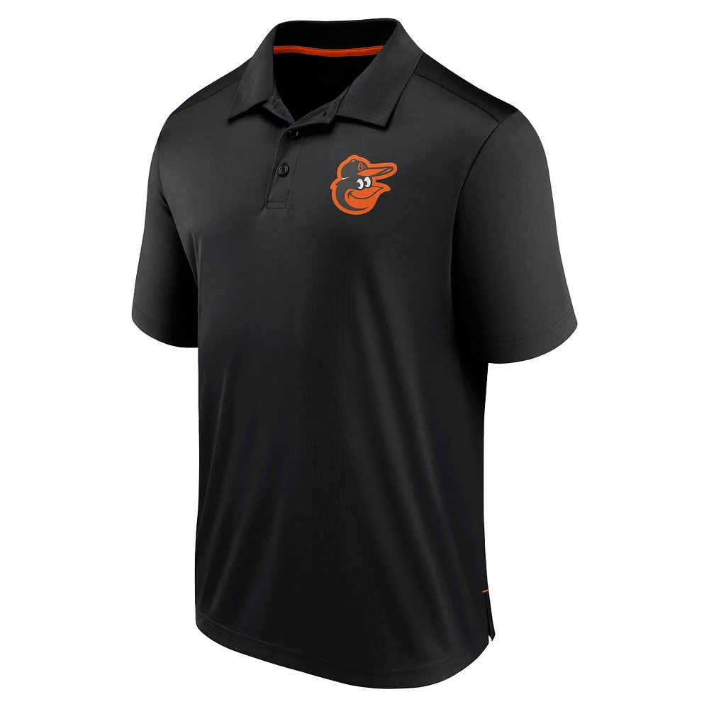 Polo ajusté Fanatics noir Baltimore Orioles pour hommes