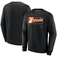 Men's Fanatics Black Baltimore Orioles Focus Fleece Pullover Sweatshirt