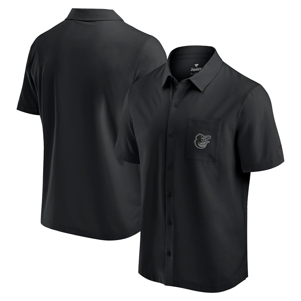 Chemise boutonnée noire Fanatics Baltimore Orioles Front Office pour hommes