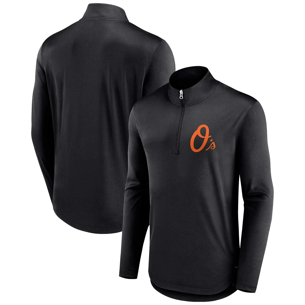 Pull léger à glissière quart de tour Tough Minded Fanatics pour hommes, noir, Baltimore Orioles