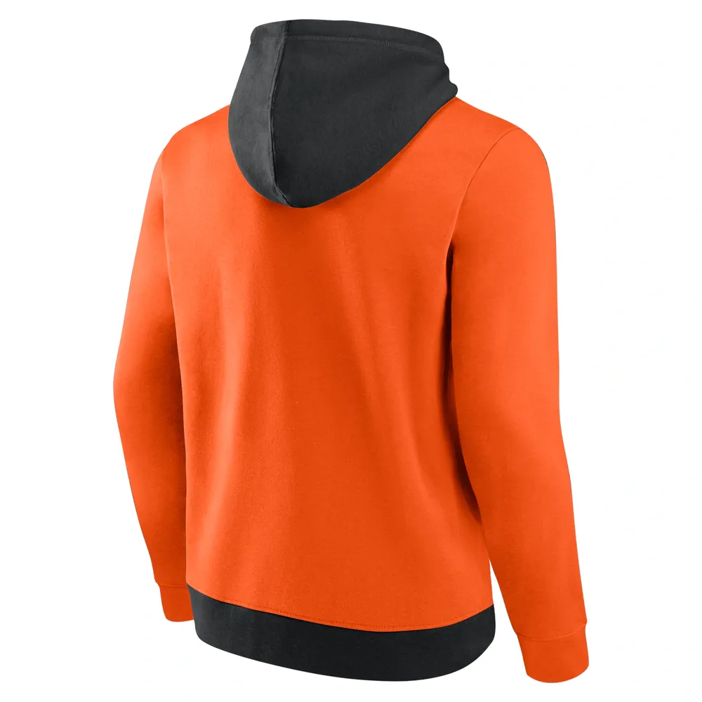 Buy the Mens Black Orange Baltimore Orioles V-Neck Pullover