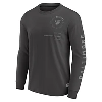 Men's Fanatics Charcoal Baltimore Orioles Elements Future Ground Tonal Info Long Sleeve T-Shirt