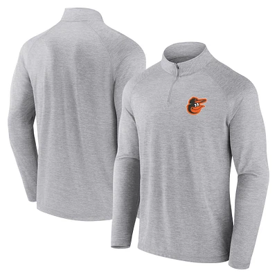 Men's Fanatics Gray Baltimore Orioles Head-to-Head Raglan Quarter-Zip Jacket