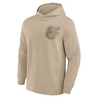 Men's Fanatics Khaki Baltimore Orioles Elements Lightweight Fleece Hoodie