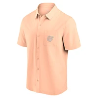 Chemise boutonnée rose clair Fanatics Baltimore Orioles Front Office pour hommes