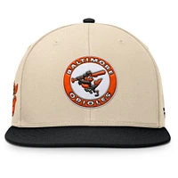 Men's Fanatics Natural/Black Baltimore Orioles Cooperstown Collection Bounder Snapback Hat