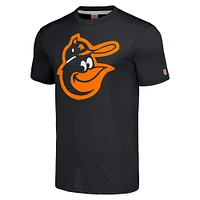 Men's Homage Black Baltimore Orioles Cooperstown Collection Hand-Drawn Logo Tri-Blend T-Shirt