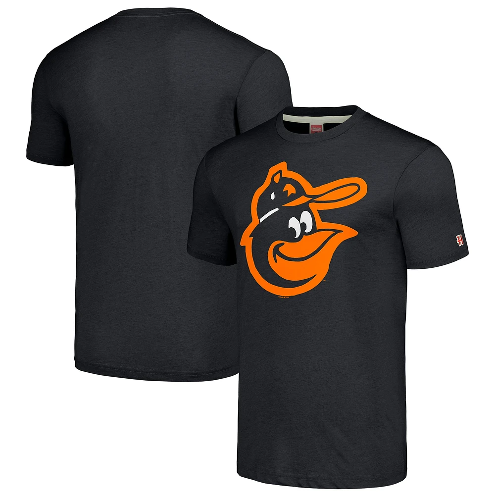 T-shirt triple mélange avec logo dessiné à la main, hommage aux Orioles de Baltimore, collection Cooperstown, noir pour hommes