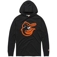 Men's Homage Charcoal Baltimore Orioles Lightweight Raglan Tri-Blend Pullover Hoodie