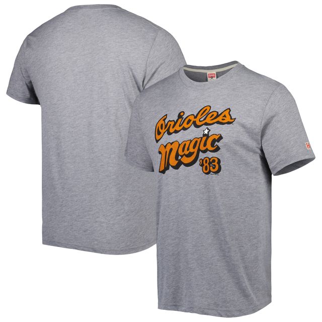 T-shirt à trois mélanges Hyper Local Homage Grey des Orioles de Baltimore pour homme