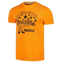 T-shirt à trois mélanges magique Hommage Orange Baltimore Orioles Doodle Collection pour hommes