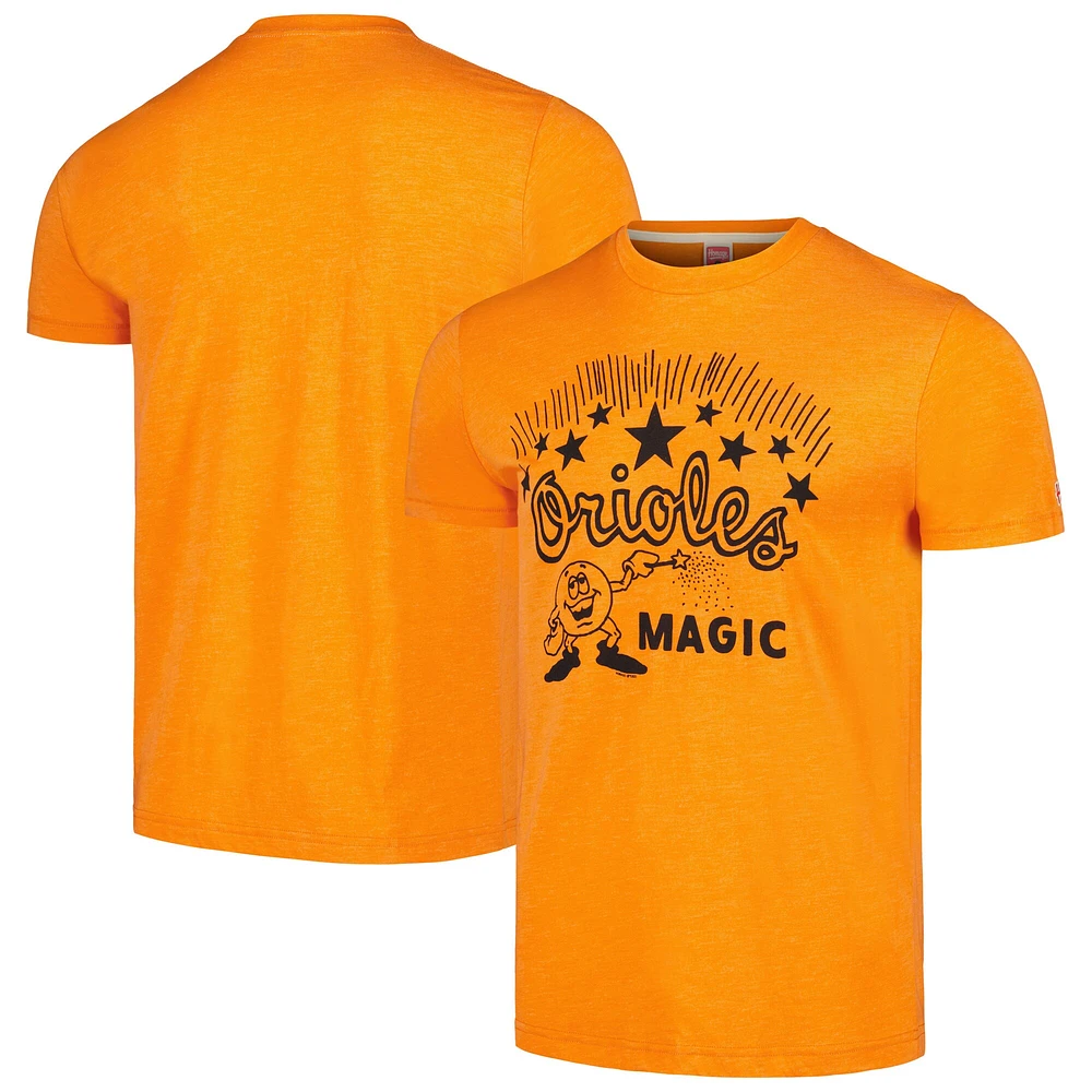 Men's Homage Orange Baltimore Orioles Doodle Collection Magic Tri-Blend T-Shirt