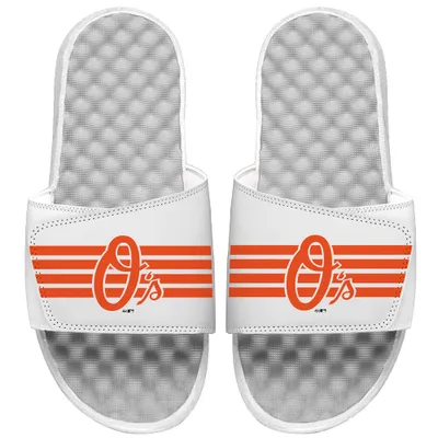 Baltimore Orioles ISlide Varsity Stripes Slide Sandals - White