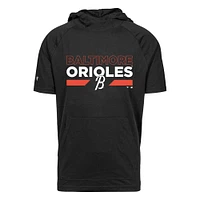 Men's Levelwear Black Baltimore Orioles City Connect Relay No Hitter Short Sleeve Hoodie T-Shirt
