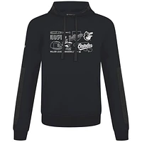 Men's Levelwear  Black Baltimore Orioles Cooperstown Collection Bombay Campaign Pullover Hoodie