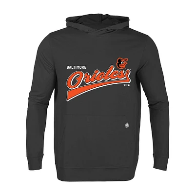 Men's Levelwear Charcoal Baltimore Orioles Relay Vintage Team 2.0 Pullover Hoodie