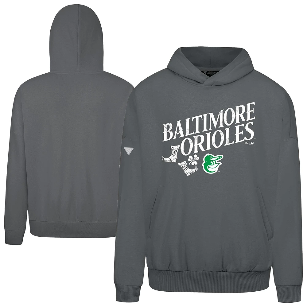 Men's Levelwear  Gray Baltimore Orioles St. Patrick's Day Pullover Hoodie