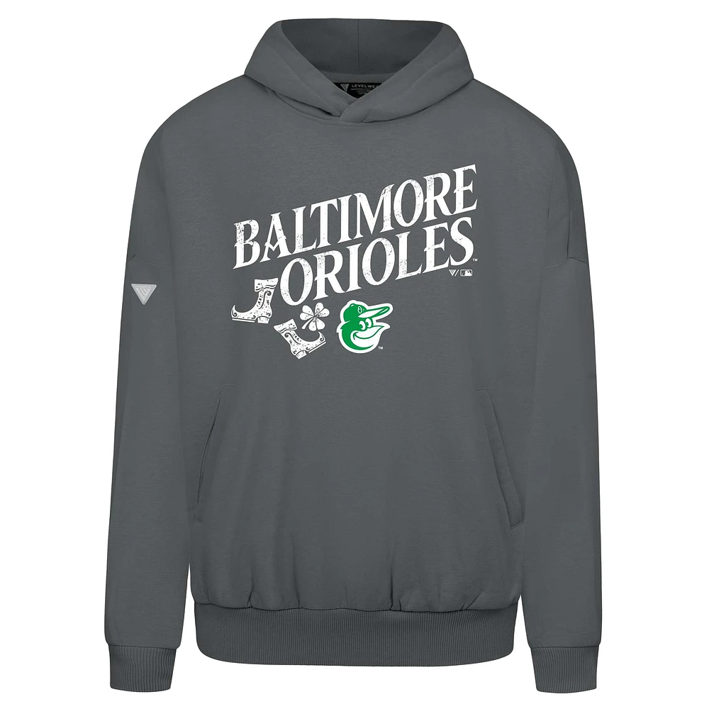 Men's Levelwear  Gray Baltimore Orioles St. Patrick's Day Pullover Hoodie