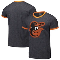 Men's Majestic Threads Black Baltimore Orioles Ringer Tri-Blend T-Shirt