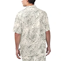 Chemise boutonnée de fête à imprimé Monstera des Orioles Baltimore noires Margaritaville pour hommes