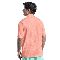 Men's Margaritaville Coral Baltimore Orioles Linen Party Button-Up Shirt