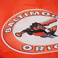 Men's Mitchell & Ness Black/Orange Baltimore Orioles Cooperstown Collection Team Origins Satin Full-Snap Jacket