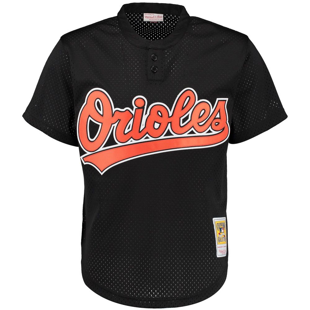 Men's Mitchell & Ness Cal Ripken Jr. Black Baltimore Orioles Cooperstown Mesh Batting Practice Jersey