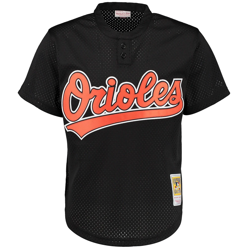 Men's Mitchell & Ness Cal Ripken Jr. Black Baltimore Orioles Cooperstown Mesh Batting Practice Jersey