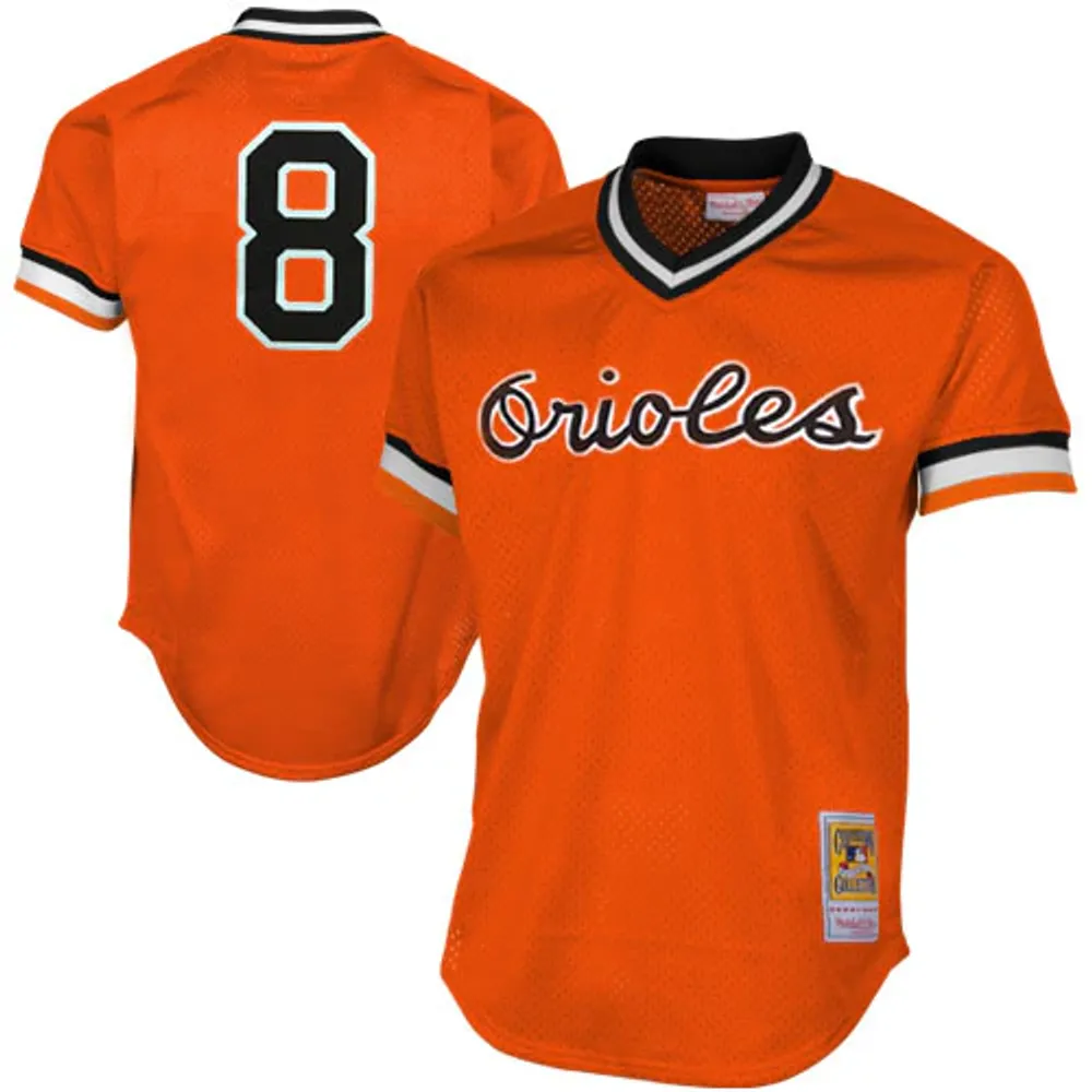 Lids Cal Ripken Orioles Mitchell & Ness 1988 Authentic Cooperstown Collection Mesh Practice Jersey Orange | Dulles Town Center