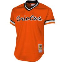 Men's Mitchell & Ness Cal Ripken Jr Orange Baltimore Orioles 1988 Authentic Cooperstown Collection Mesh Batting Practice Jersey