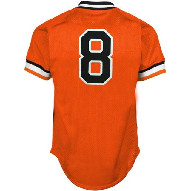 Maillot d'entraînement de frappeur en maille authentique la collection Cooperstown 1988 des Orioles Baltimore Mitchell & Ness Cal Ripken Jr Orange pour homme