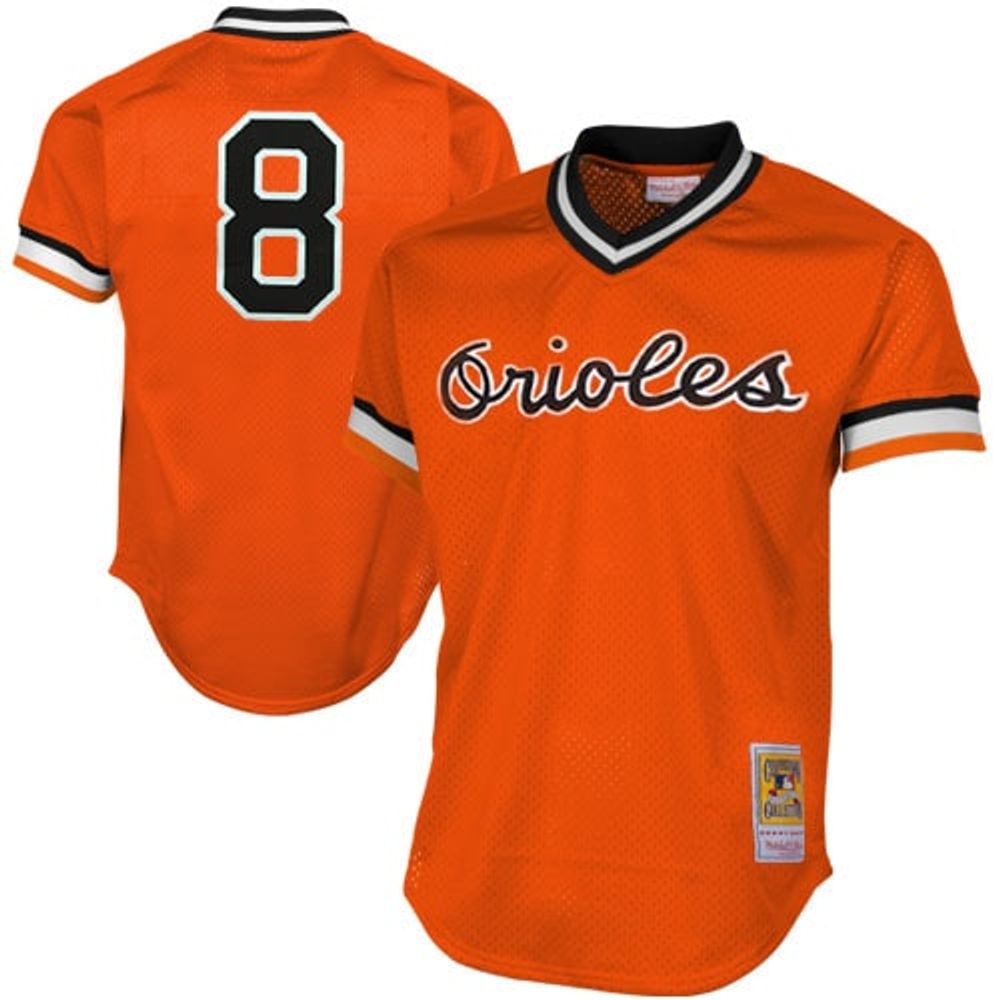 Men's Baltimore Orioles Cal Ripken Jr Mitchell & Ness Orange 1988 Authentic  Cooperstown Collection Mesh Batting