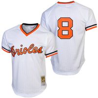 Men's Mitchell & Ness Cal Ripken Jr. White Baltimore Orioles 1985 Authentic Cooperstown Collection Batting Practice Jersey