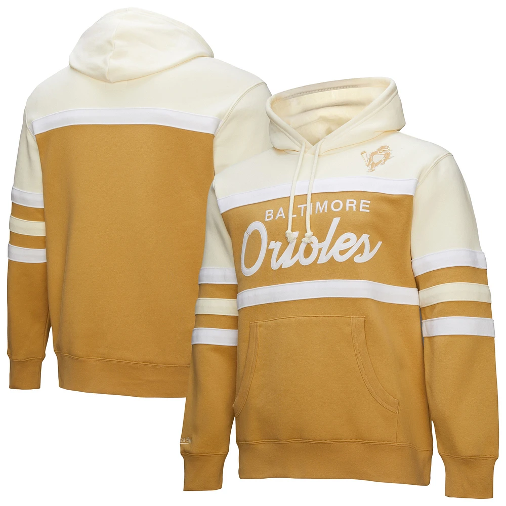 Sweat à capuche Mitchell & Ness pour homme, couleur beige/crème