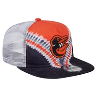 Men's New Era Baltimore Orioles Tie-Dye Golfer Trucker Adjustable Hat