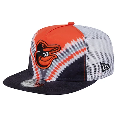 Men's New Era Baltimore Orioles Tie-Dye Golfer Trucker Adjustable Hat