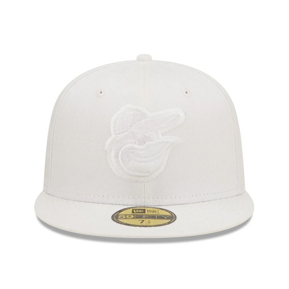 Casquette ajustée 59FIFTY Baltimore Orioles New Era pour homme, blanc sur