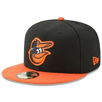 Men's New Era Black/Orange Baltimore Orioles 2024 MLB Postseason Side Patch 59FIFTY Fitted Hat