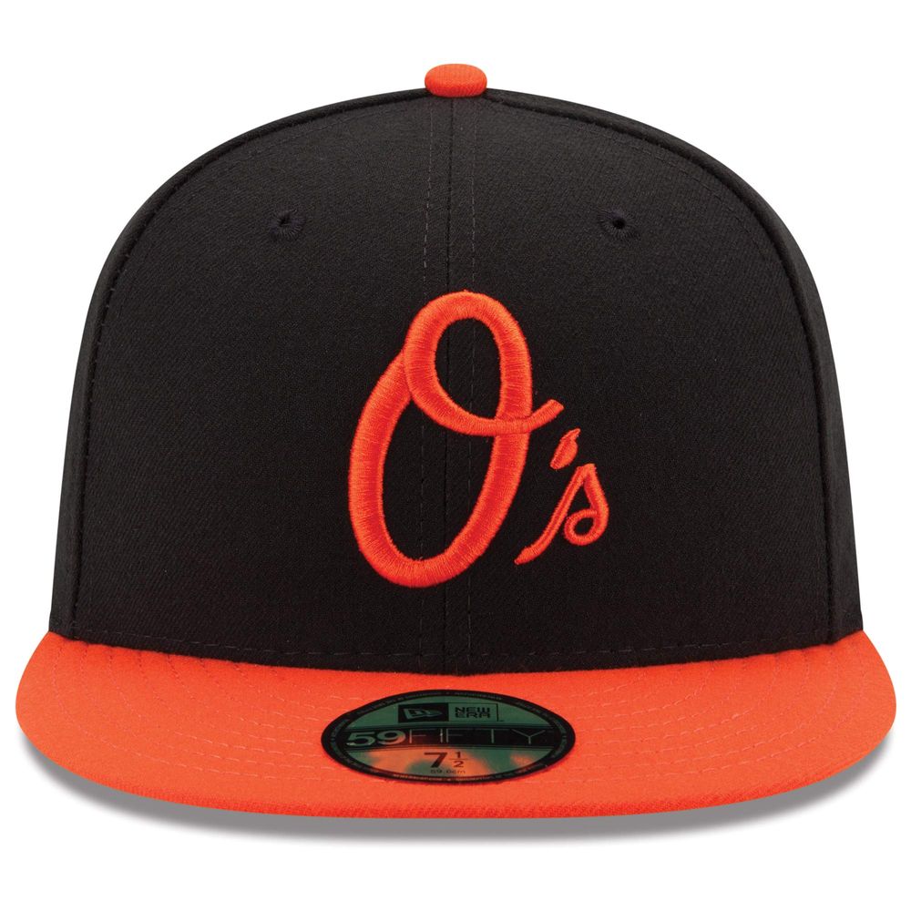 Men's New Era Black/Orange Baltimore Orioles Alternate Authentic Collection On Field 59FIFTY Performance Fitted Hat