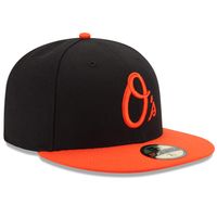 Men's New Era Black/Orange Baltimore Orioles Alternate Authentic Collection On Field 59FIFTY Performance Fitted Hat