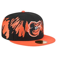 Casquette ajustée New Era 59FIFTY à motif rétro Baltimore Orioles noir/orange pour homme