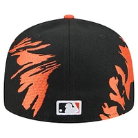 Casquette ajustée New Era 59FIFTY à motif rétro Baltimore Orioles noir/orange pour homme